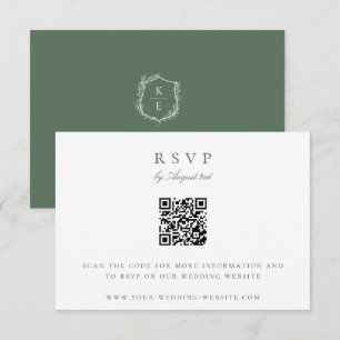 QR-Code für Botanisches Wappen-Monogramm-Hochzeit  Einladung