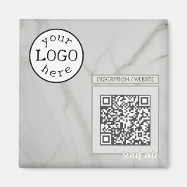 QR Code für Business / Event Eleganter weißer Marm Magnet