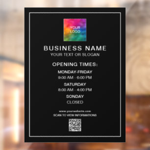 QR-Code für Business-Logos für offene Stunden Tele Fensteraufkleber