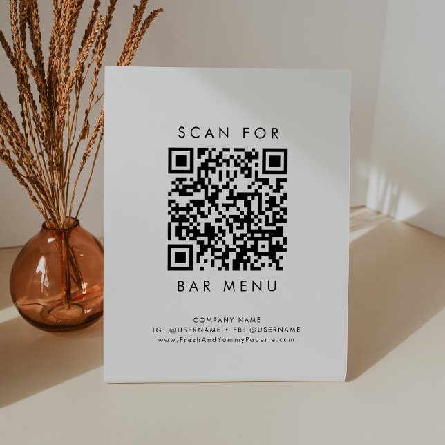 QR-Code für Chic Typografy Bar Menu Sockelschild (Von Creator hochgeladen)