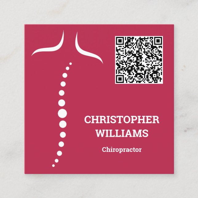QR-Code für Chiropraktische Massage Quadratische Visitenkarte (Vorderseite)