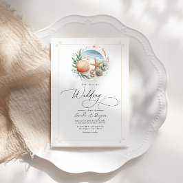 QR-Code für Coastal Chic Beach Wedding Einladung