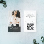 QR-Code für das Foto "Black Influencer Content Cre Visitenkarte<br><div class="desc">Chic Visitenkarte für einen Lebensmittelblogger,  Rezepturschaffer,  Einflussgeber,  Content Creator und Ähnliches mit Ihrem Profil Foto und QR-Code.</div>