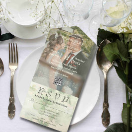 QR-Code für das Foto Botanischer Clover Green Char All In One Einladung