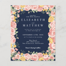 QR-Code für das Foto Navy Blue Floral Wildblume Flyer
