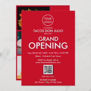 QR-Code für das Großformat Opening Modern Red Busi Einladung