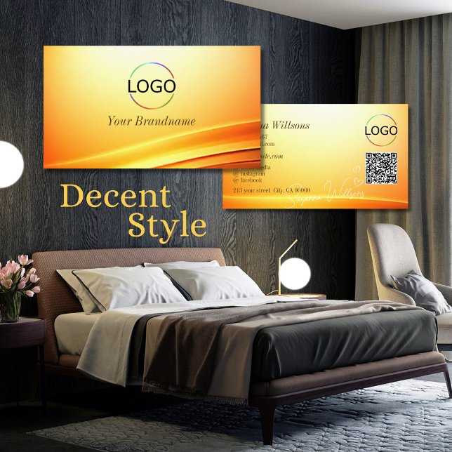 QR-Code für das Noble Shimmery Orange-Logo Visitenkarte (Von Creator hochgeladen)