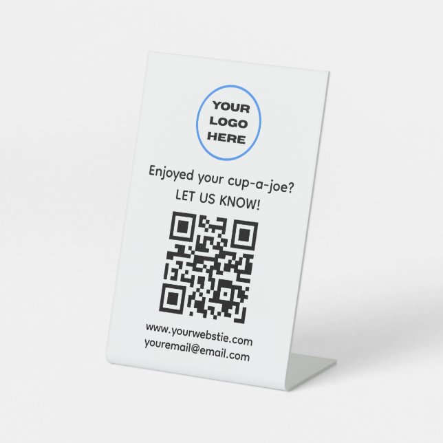 QR-Code für den Kaffeeshop Sockelschild (Vorderseite)