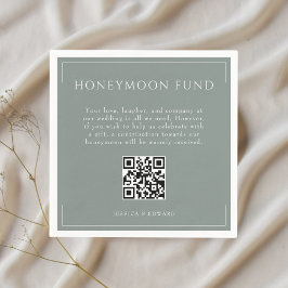 QR-Code für den Minimal Sage Green Wedding Honeymo Serviette