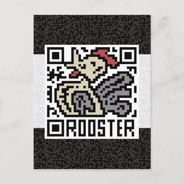 QR-Code für den Rooster Postkarte (Vorderseite)