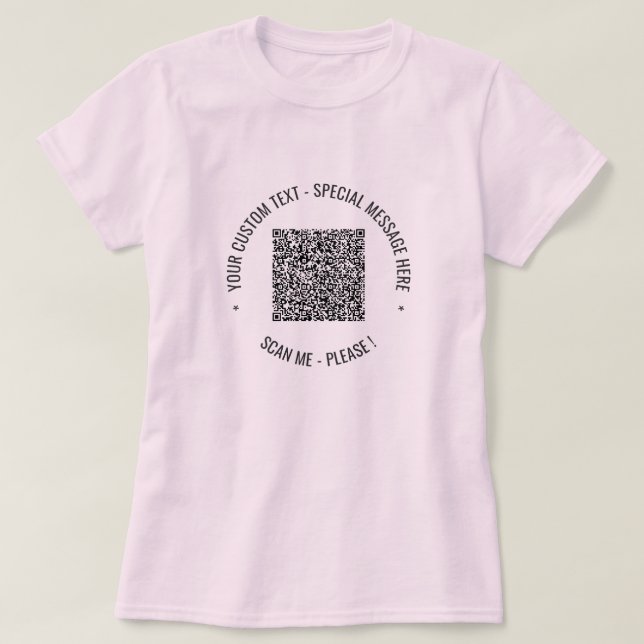 QR-Code für den T - Shirt "Spezielle Textnachricht (Design vorne)