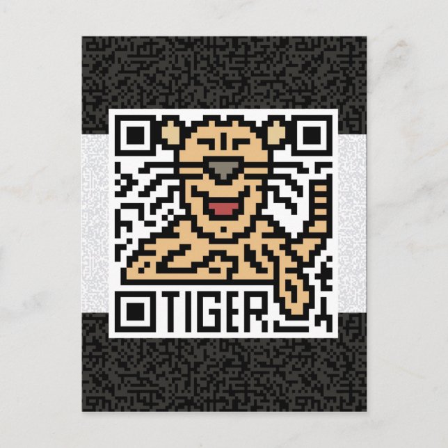QR-Code für den Tiger Postkarte (Vorderseite)