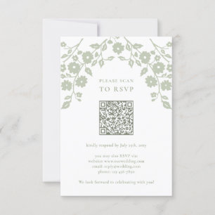 QR-Code für die Charming-Seite Grüne FolkloreBlume RSVP Karte