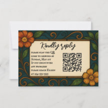 QR-Code für die Hochzeit der RSVP-Karte für festge