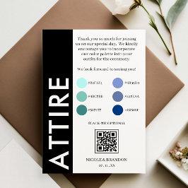 QR-Code für die Hochzeitskleidung auf schwarzer un Begleitkarte