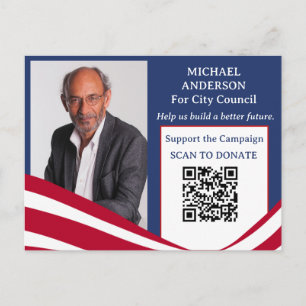 QR-Code für die Spendenwerbung einer politischen K Postkarte