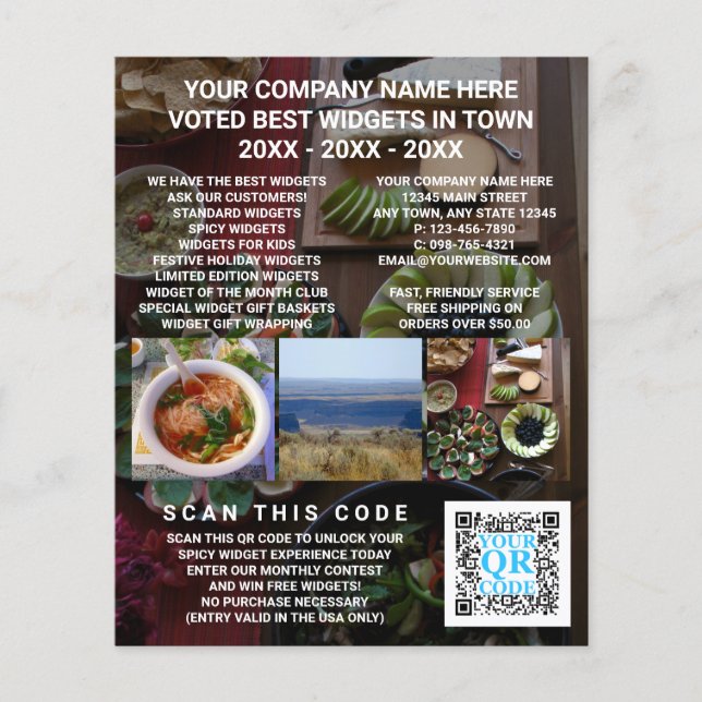 QR-Code für Dunkle Foto-Werbung im Unternehmen Flyer (Vorne)