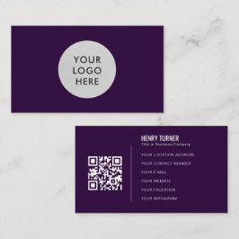 QR-Code für einfache Berufliche Lila Mitternacht Visitenkarte