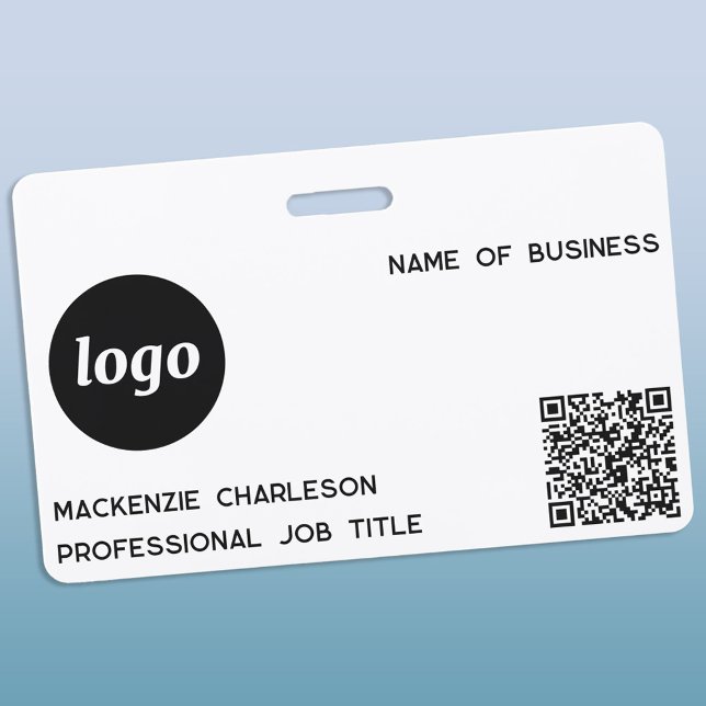 QR-Code für einfache Logos Beruflich Ausweis (Simple logo QR code with custom text business promotional branding name tag)