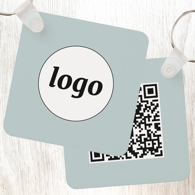 QR-Code für einfache Logos Schlüsselanhänger (Simple logo with QR code promotional business branding key chain)
