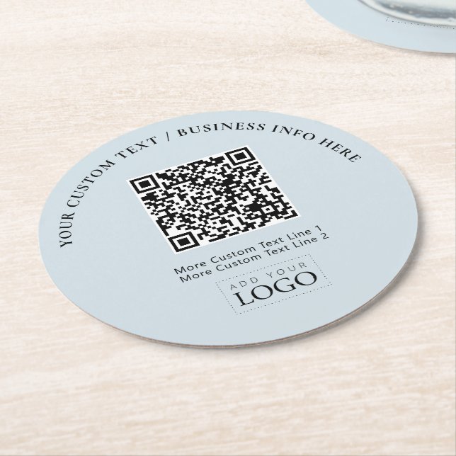QR-Code für einfache Markenbezeichnungen Runder Pappuntersetzer (Angewinkelt)