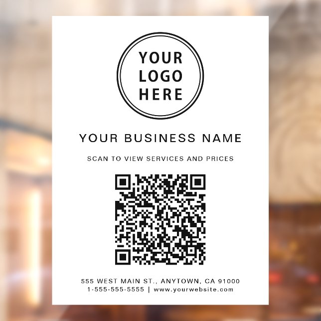 QR-Code für einfaches Business Fensteraufkleber (Blatt 2)