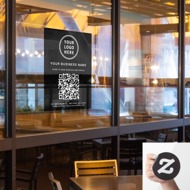 QR-Code für einfaches Business Fensteraufkleber (Restaurantfenster)
