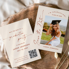 QR-Code für Elegant Minimalistisch Graduation Part Save The Date