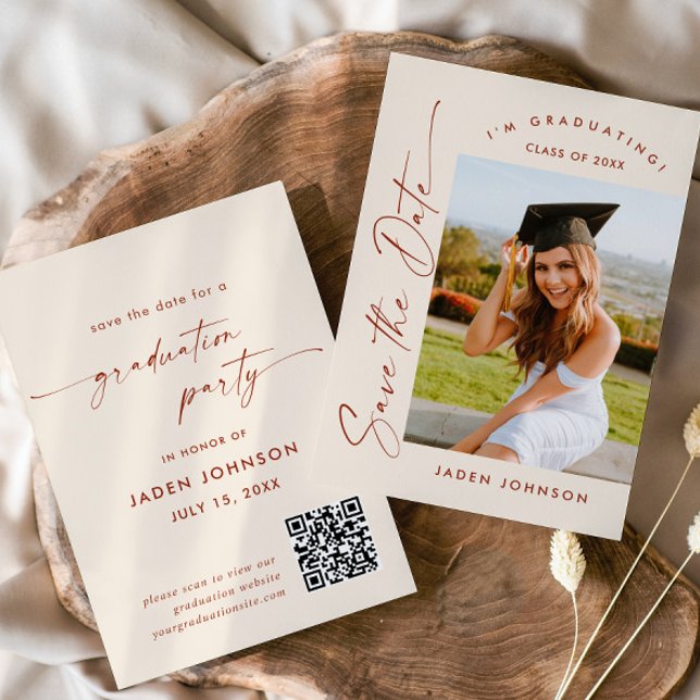 QR-Code für Elegant Minimalistisch Graduation Part Save The Date (Von Creator hochgeladen)