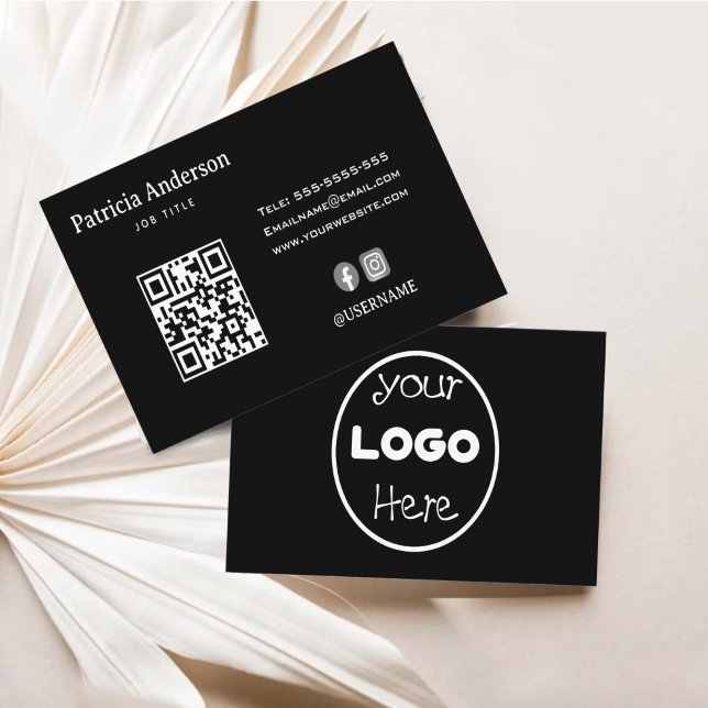 QR-Code für elegantes Minimalistisches Firmenlogo Visitenkarte (Minimalist Company Logo QR Code Business Card)