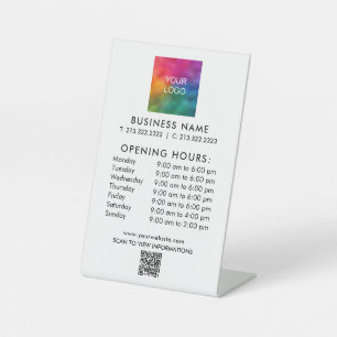 QR-Code für Firmenöffnungszeiten Sockelschild