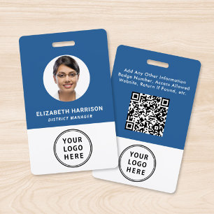 QR-Code für Geschäftsleute Foto-ID Blau Ausweis