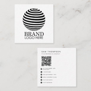 QR-Code für Geschäftsleute Moderne, minimale Weiß Quadratische Visitenkarte