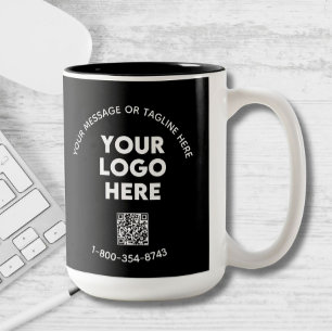 QR-Code für Geschäftsmeldungen Zweifarbige Tasse
