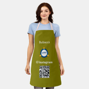 QR-Code für Geschäftszeichen Blush Pink Employee Schürze