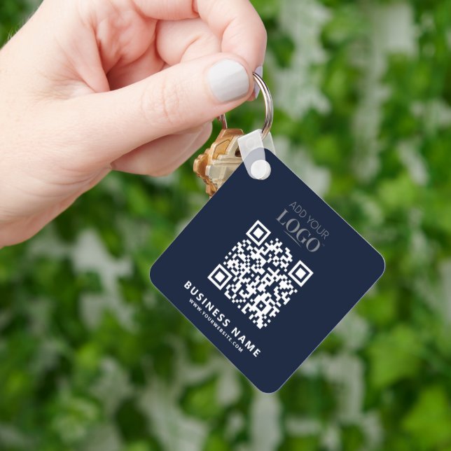 Qr-Code für Geschäftszeichen Werbemittel für Navy  Schlüsselanhänger (Hand)