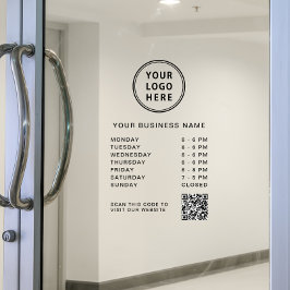 QR-Code für Geschäftszeiten Fensteraufkleber