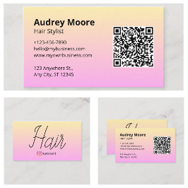 QR-Code für Haarstühle Minimalistisch Visitenkarte