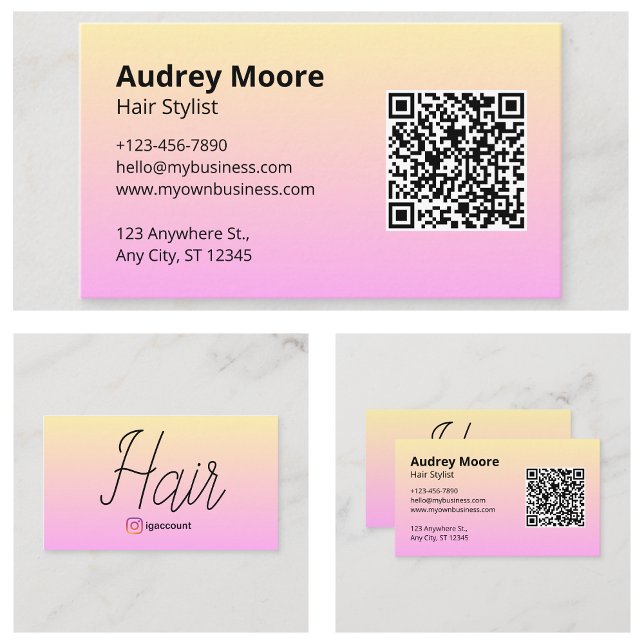 QR-Code für Haarstühle Minimalistisch Visitenkarte (Hair Stylist QR Code Minimalist Business Card
)