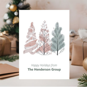 QR-Code für Happy Holidays Trees Business Company Postkarte