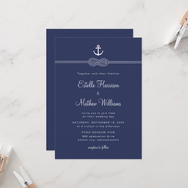 QR-Code für Hochzeit der Blauankermelin der Nautis Einladung (Vorderseite/Rückseite Beispiel)