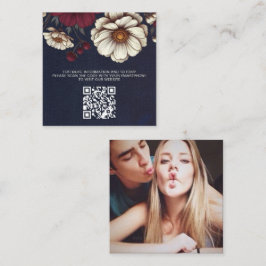 QR-Code für Hochzeiten von Navy Blue und Burgund F Begleitkarte