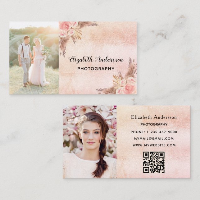 QR-Code für Hochzeitfotografen Visitenkarte (Vorne/Hinten)