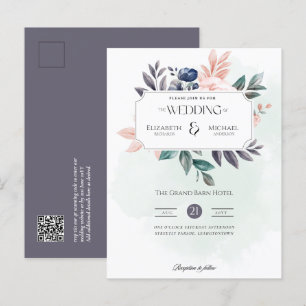 QR-Code für Hochzeitsfeiern im Winter-Blumenhausha Postkarte
