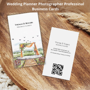 QR-Code für Hochzeitsplaner für Wasserfarben Visitenkarte