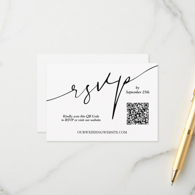 QR-Code für Hochzeitsseiten Begleitkarte (Vorderseite/Rückseite Beispiel)