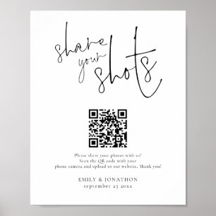 QR-Code für Hochzeitsskripte Foto teilen Ihre Aufn Poster