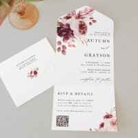 QR-Code für Hochzeitsszenarien mit Flora und Fauna