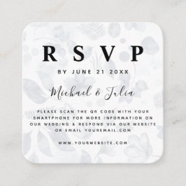 QR-Code für Hochzeitsszenierung RSVP für Navy Blue Begleitkarte