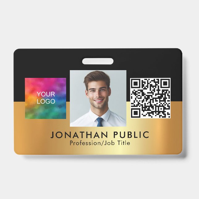 QR-Code für Ihr Firmenlogo Mitarbeiter-Foto Ausweis (Front)